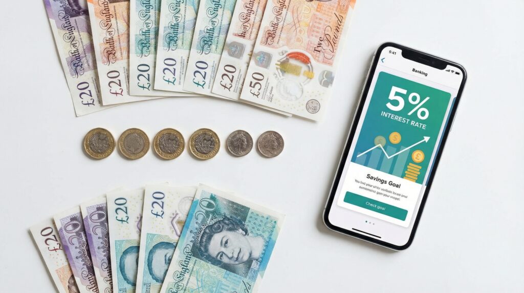 British pound notes representing UK personal finance