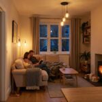 Modern UK living room interior representing household finances