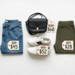 Flatlay of stylish clothing items for fashion shopping guide