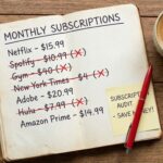 Notebook open with financial goals and savings planning strategy